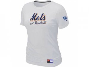 women New York Mets Nike White Short Sleeve Practice T-Shirt