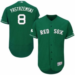 Men\'s Majestic Boston Red Sox #8 Carl Yastrzemski Green Celtic Flexbase Authentic Collection MLB Jersey