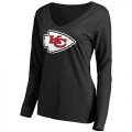 Womens Kansas City Chiefs Pro Line Primary Team Logo Slim Fit Long Sleeve T-Shirt Black