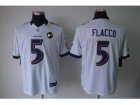 Nike Baltimore Ravens #5 Joe Flacco white jerseys[Limited Art Patch]