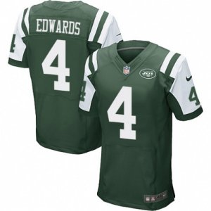 Mens Nike New York Jets #4 Lac Edwards Elite Green Team Color NFL Jersey