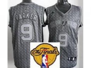 NBA San Antonio Spurs #9 Tony Parker Grey(Static Fashion Swingman 2013 Finals Patch)