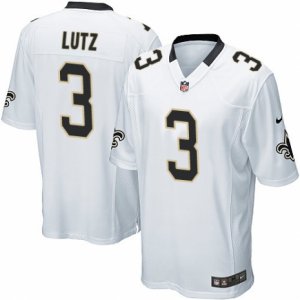 Men\'s Nike New Orleans Saints #3 Will Lutz Game White NFL Jersey