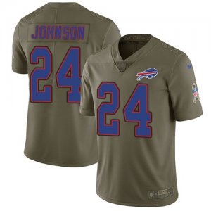 Nike Bills #24 Taron Johnson Olive Salute To Service Limited Jersey