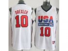 2012 USA Basketball Retro #10 Drexler white Jerseys