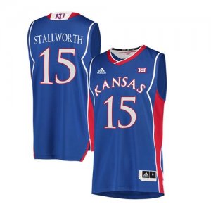 Kansas Jayhawks #15 Bud Stallworth Blue Throwback College Basketball Jersey