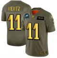 Nike Eagles #11 Carson Wentz 2019 Olive Gold Salute To Service Limited Jersey