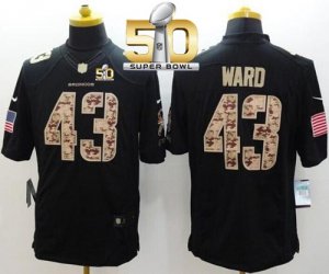 Nike Denver Broncos #43 T.J. Ward Black Super Bowl 50 Men\'s Stitched NFL Limited Salute to