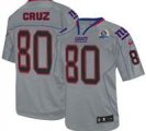 Nike Giants #80 Victor Cruz Lights Out Grey With Hall of Fame 50th Patch NFL Elite Jersey