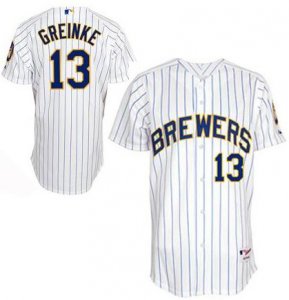 Milwaukee Brewers #13 Zack Greinke white[blue strip]