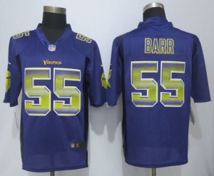 2015 New Nike Minnesota Vikings #55 Barr Purple Strobe Jerseys(Limited)