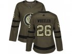 Women Adidas Winnipeg Jets #26 Blake Wheeler Green Salute to Service Stitched NHL Jersey