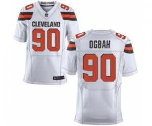 Men\'s Nike Cleveland Browns #90 Emmanuel Ogbah Elite White NFL Jersey