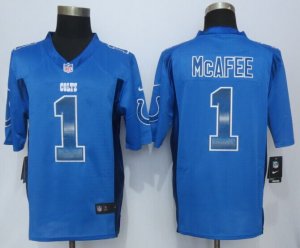 2015 New Nike Indianapolis Colts #1 McAfee blue Strobe Jerseys(Limited)