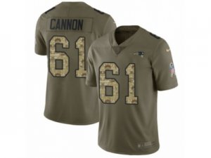 Men Nike New England Patriots #61 Marcus Cannon Limited Olive Camo 2017 Salute to Service NFL Jersey