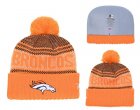 Broncos Fresh Logo Orange Pom Knit Hat YD