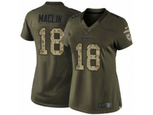 Women Nike Baltimore Ravens #18 Jeremy Maclin Limited Green Salute to Service NFL Jersey
