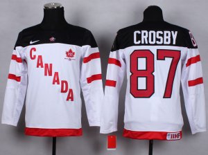 Youth nhl team canada #87 crosby white jerseys[100 th]