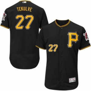Men\'s Majestic Pittsburgh Pirates #27 Kent Tekulve Black Flexbase Authentic Collection MLB Jersey