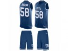 Mens Nike Indianapolis Colts #58 Tarell Basham Limited Royal Blue Tank Top Suit NFL Jersey