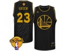 Mens Adidas Golden State Warriors #23 Draymond Green Swingman Black Precious Metals Fashion 2017 The Finals Patch NBA Jersey