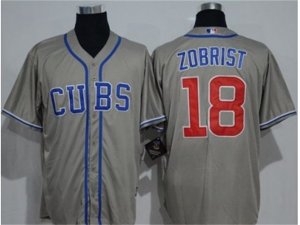 Chicago Cubs #18 Ben Zobrist Grey New Cool Base Alternate Road Stitched MLB Jersey