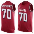 Nike Atlanta Falcons #70 Jake Matthews Red Team Color Men Stitched NFL Limited Tank Top Jersey