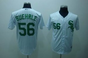 mlb chicago white sox #56 buehrle white(green strip)