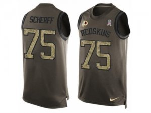 Mens Nike Washington Redskins #75 Brandon Scherff Limited Green Salute to Service Tank Top NFL Jersey