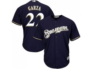 Youth Milwaukee Brewers #22 Matt Garza Navy blue Cool Base Stitched MLB Jersey