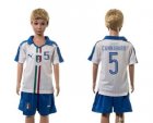 Italy #5 Cannavaro White Away Kid Soccer Country Jersey