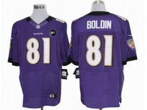 Nike Baltimore Ravens #81 Anquan Boldin purple jerseys[Elite Art Patch]