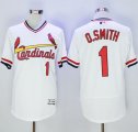 St.Louis Cardinals #1 Ozzie Smith White Flexbase Authentic Collection Cooperstown Stitched Baseball Jersey