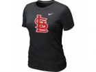 Women MLB St.Louis Cardinals Heathered Black Nike Blended T-Shirt