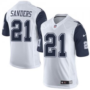 Nike Dallas Cowboys #21 Deion Sanders White Rush Jerseys(Limited)