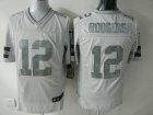 Nike Green Bay Packers #12 Aaron Rodgers White Platinum Jerseys(Game)