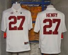 NCAA Alabama Crimson Tide #27 Derrick Henry White 2016 College Football Playoff National Championship Jersey