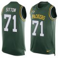 Nike Green Bay Packers #71 Josh Sitton Green Team Color Men Stitched NFL Limited Tank Top Jersey