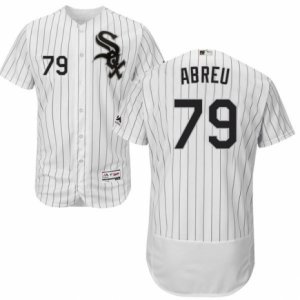 Men\'s Majestic Chicago White Sox #79 Jose Abreu White Black Flexbase Authentic Collection MLB Jersey