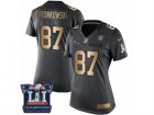 Womens Nike New England Patriots #87 Rob Gronkowski Limited Black Gold Salute to Service Super Bowl LI Champions NFL Jersey