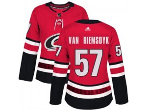 Women Adidas Carolina Hurricanes #57 Trevor Van Riemsdyk Red Home Authentic Stitched NHL Jersey