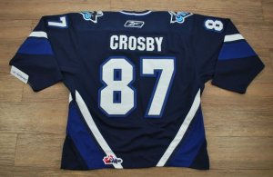 chl penguins rimouski oceanic #87 sidney crosby premier blue way hockey