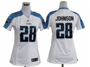 Nike Women NFL Tennessee Titans #28 Chris Johnson white Jerseys