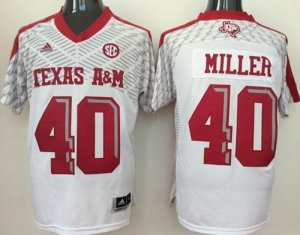 Texas A&M Aggies #40 Von Miller White SEC Patch Stitched NCAA Jersey