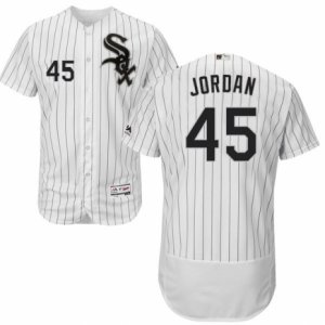 Men\'s Majestic Chicago White Sox #45 Michael Jordan White Black Flexbase Authentic Collection MLB Jersey