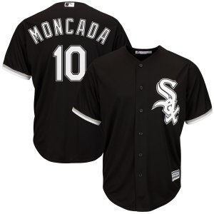 White Sox #10 Yoan Moncada Black Cool Base Jersey