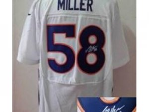 Nike NFL Denver Broncos #58 Von Miller white Jerseys(Signed Elite)