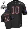 nfl New York Giants 10 Eli Manning Black Super Bowl XLVI(Black United )