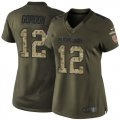 Women Nike Cleveland Browns #12 Josh Gordon Green Salute to Service Jerseys