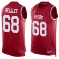 Mens Nike San Francisco 49ers #68 Zane Beadles Limited Red Player Name & Number Tank Top NFL Jersey